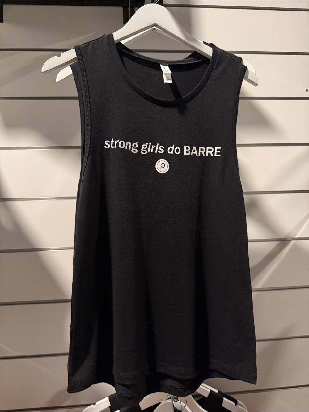 'Strong Girls Do Barre' Black Muscle Tank
